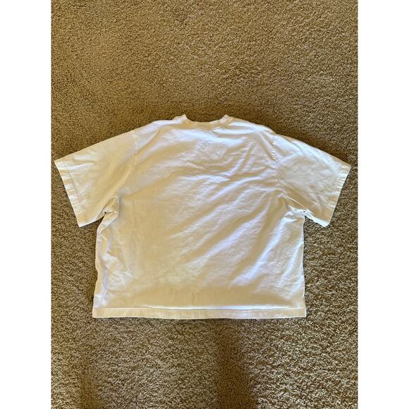 Nike SB Cropped Loose Fit XL Center Swoosh Embroidered White T-shirt - Picture 5 of 7